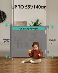 BuddyZone retractable gate 34-inch-tall provides a sturdy barrier height