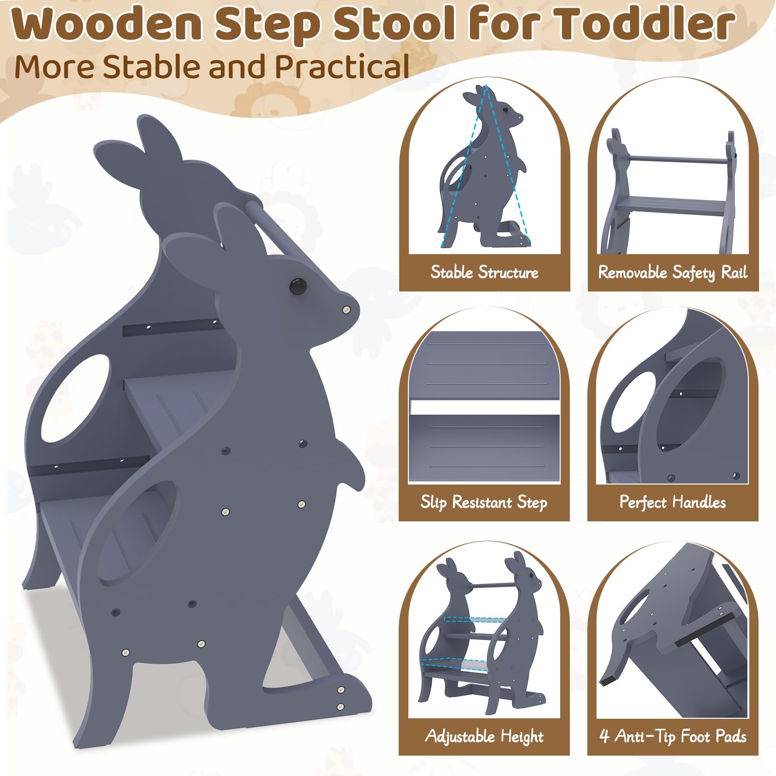 BueDeHai 4-in-1 toddler tower supports potty training and hand washing.