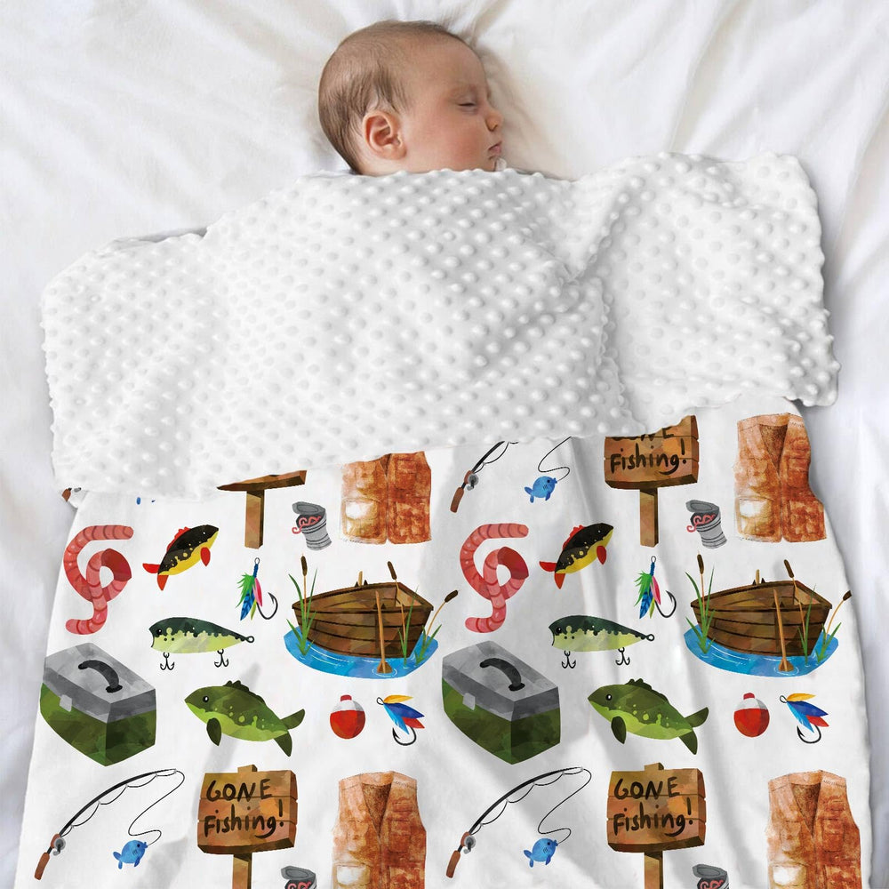 Buerhanerry Gone Fishing blanket ideal for car seats and strollers