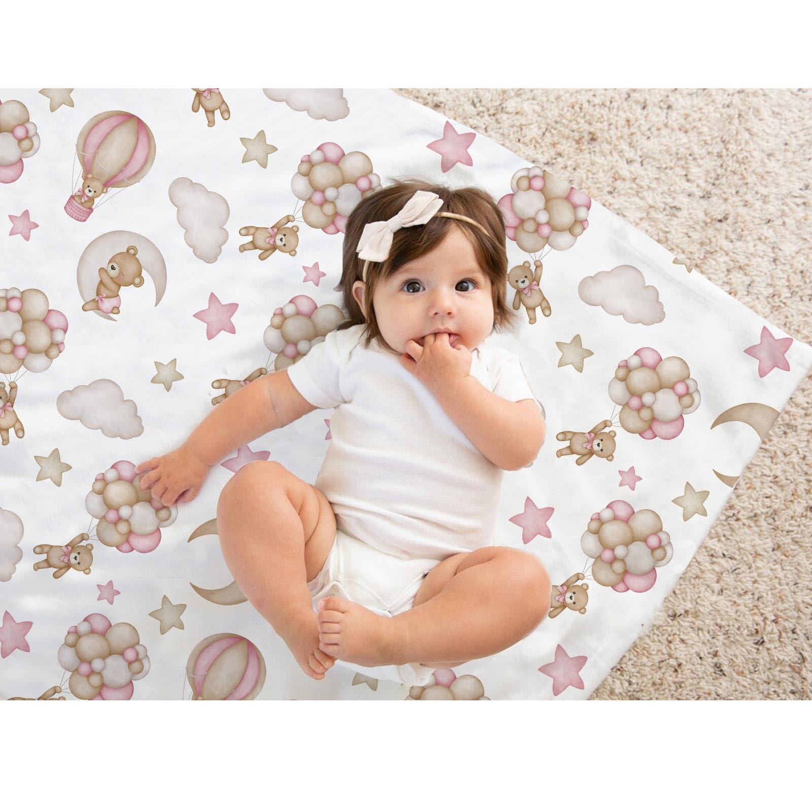 Buerhanerry bear blanket with soft flannel fabric gentle against skin