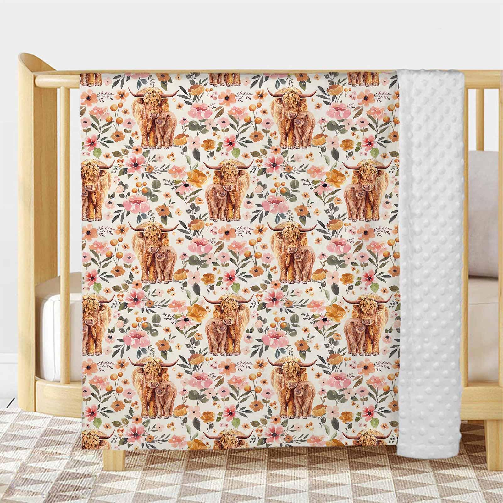Buerhanerry boho floral print detail enhances nursery charm and gender-neutral appeal.
