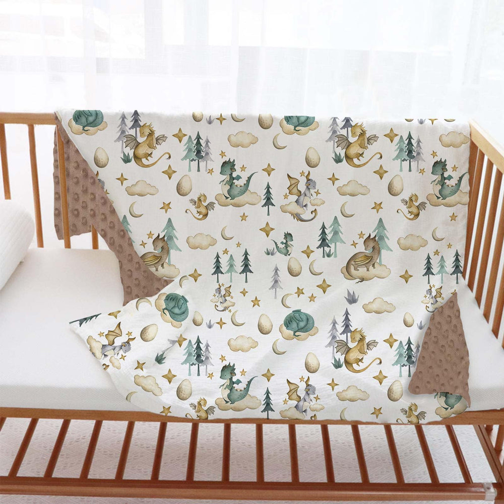 Buerhanerry Dragon Baby Blanket 30x40 size fits cribs and travel scenarios.