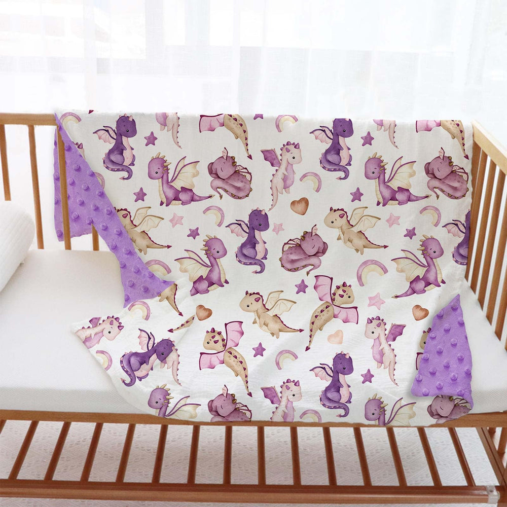 Buerhanerry Dragon Baby Blanket in stroller during travel for comfort.
