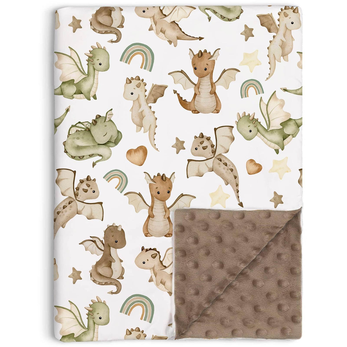 Buerhanerry Dragon blanket front view with dragon pattern for cozy daytime naps.