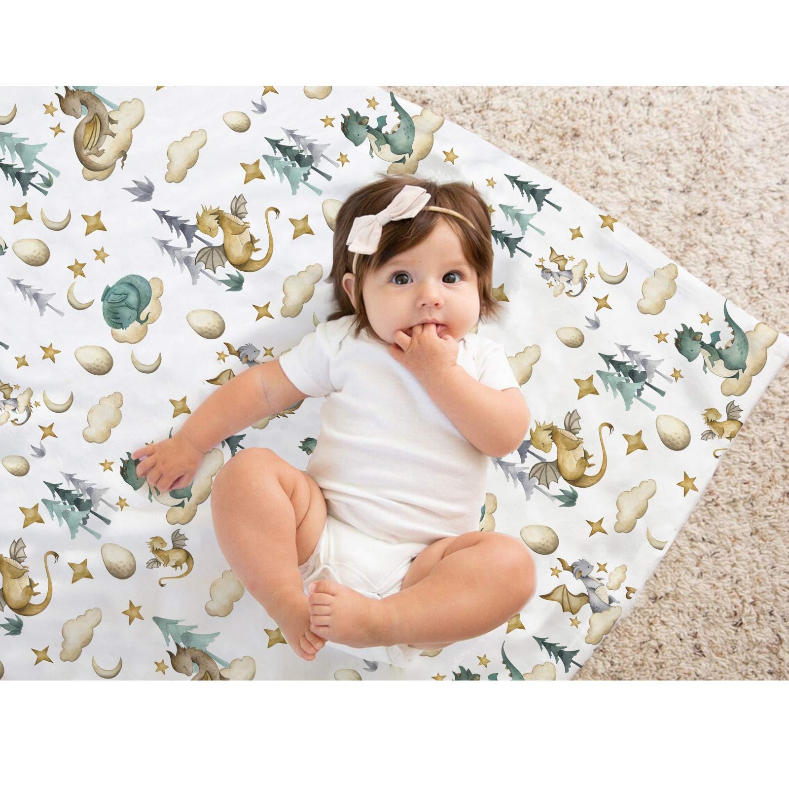 Buerhanerry Dragon blanket packaged shows gift-ready nursery essential for baby showers.