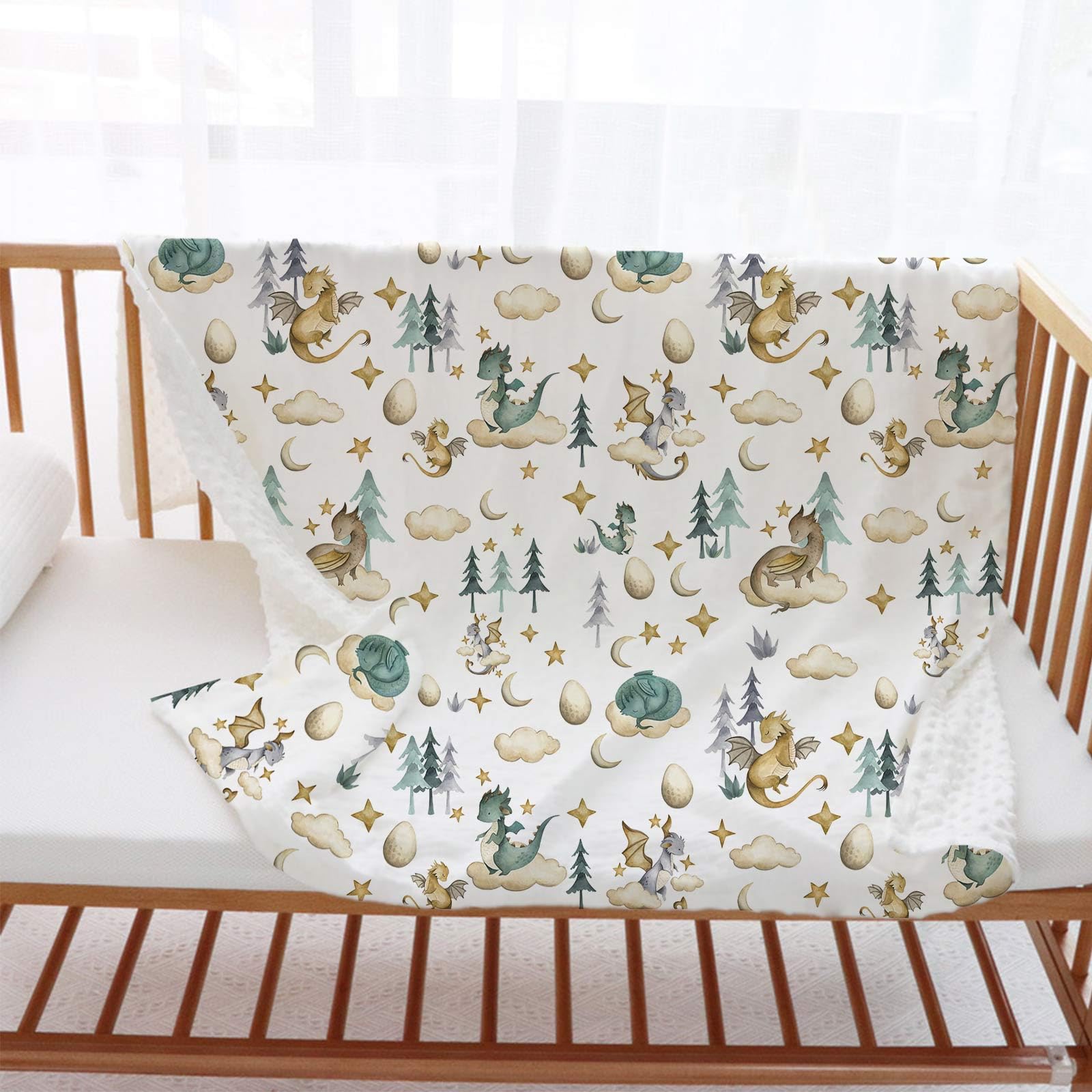 Buerhanerry Dragon blanket stroller-use photo highlights lightweight warmth during outings.