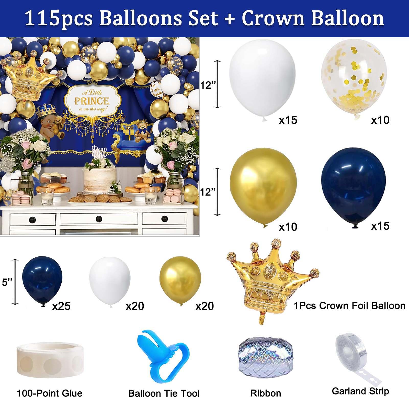 Buerhanerry royal prince backdrop banner sets a royal party scene.