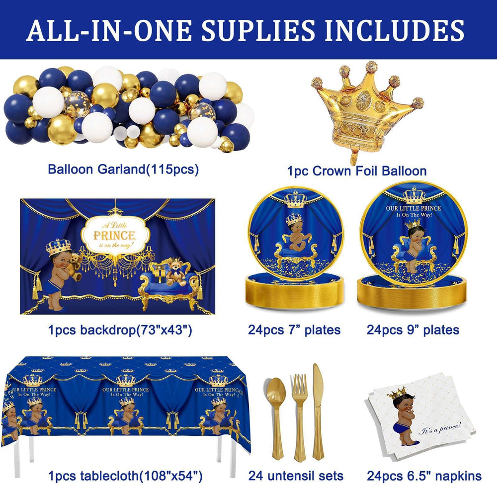 Buerhanerry royal prince tableware set provides sturdy dining for 24 guests.
