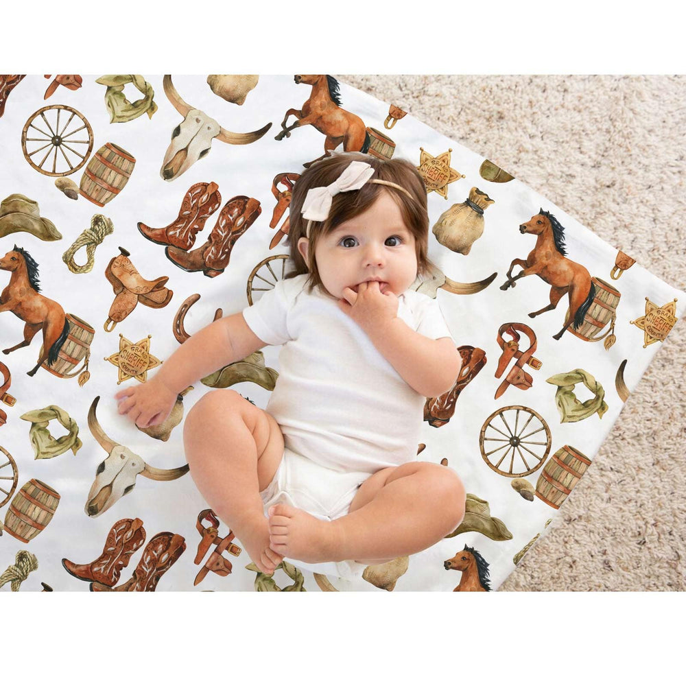 Buerhanerry Western Cowboy baby blanket machine washable care makes cleaning quick and easy.