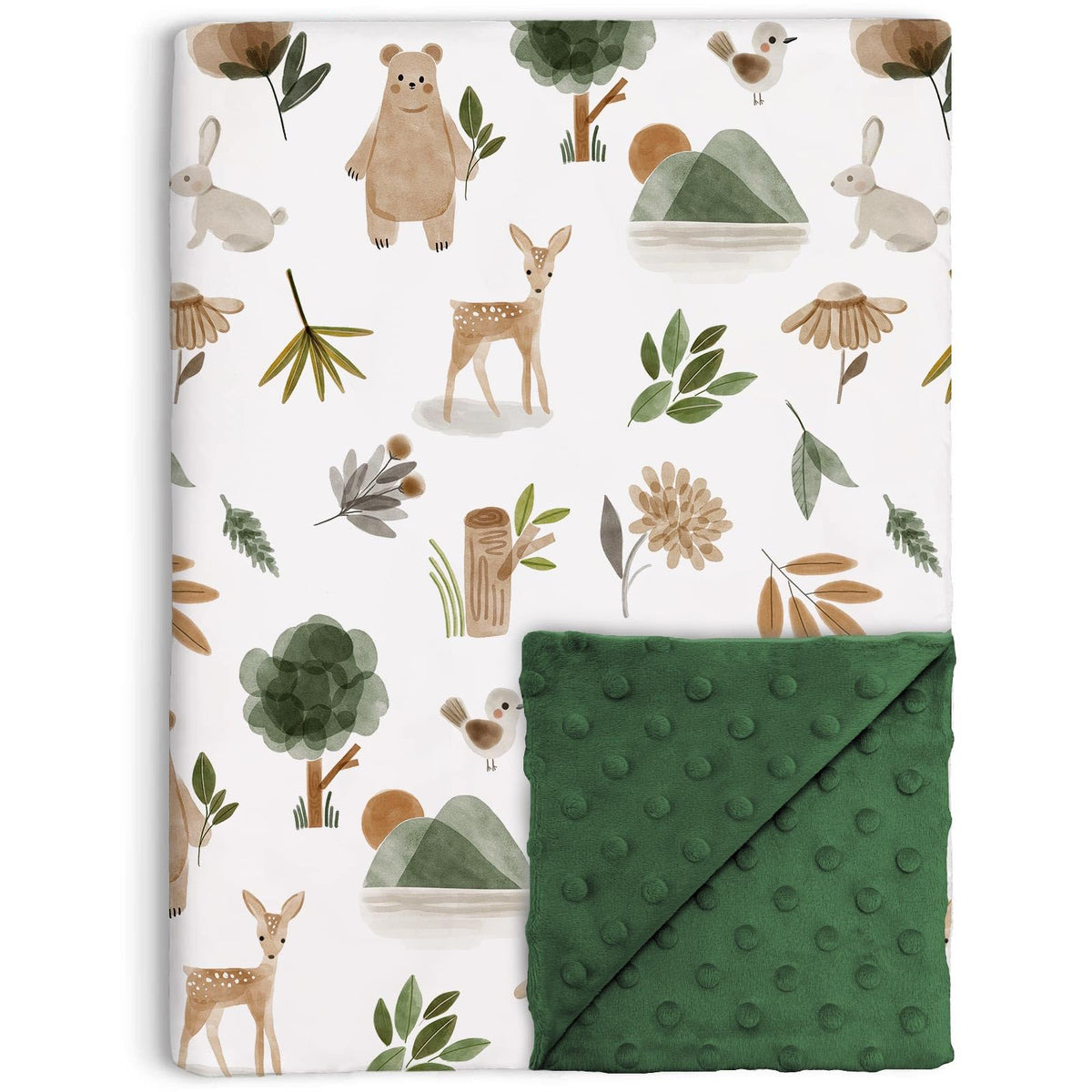 Buerhanerry woodland-animals-pattern blanket for cozy nighttime cuddles.