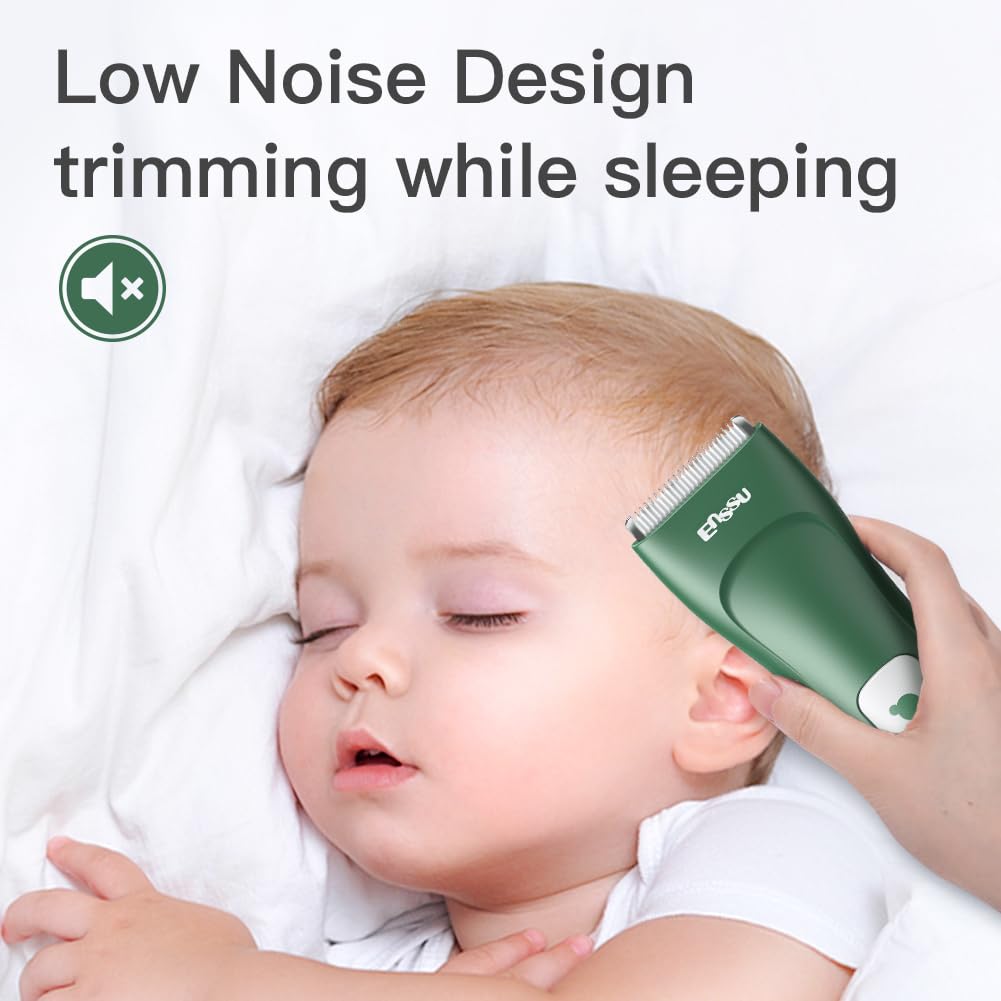 Bufccy baby hair clippers ceramic blades closeup shows safe rounded edges for trimming