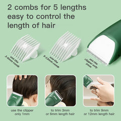Bufccy baby hair clippers IPX7 waterproof closeup highlights wet and dry use with easy cleaning
