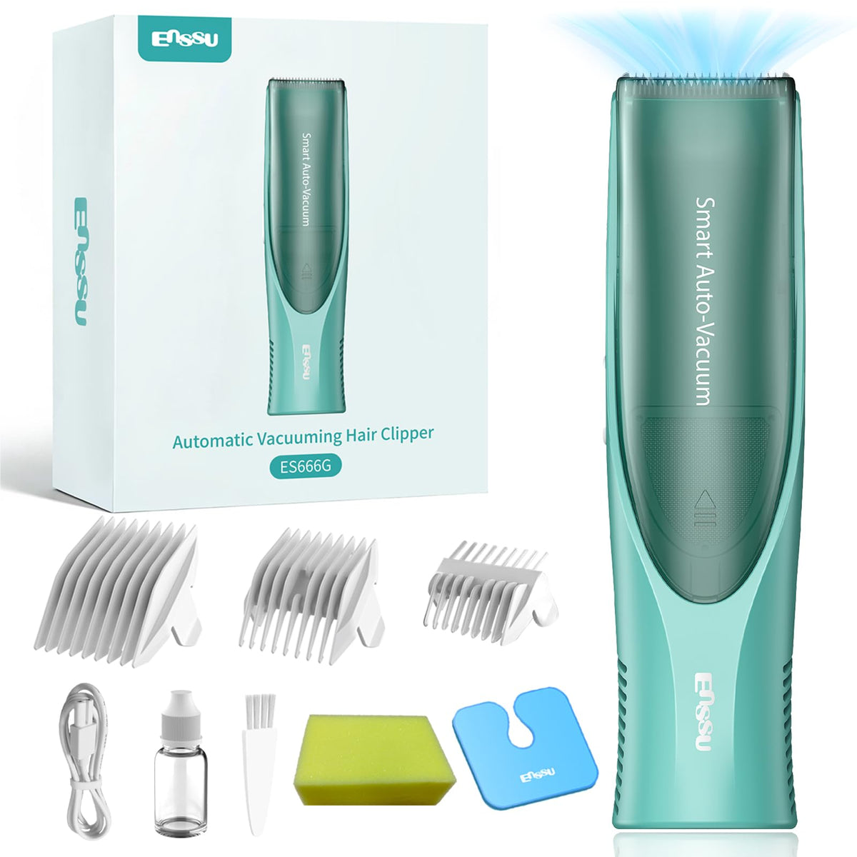 Bufccy baby hair clippers front view, low-noise design for calm trims