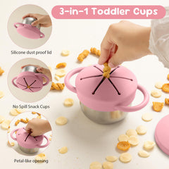 Bufilea removable silicone food catcher lid reduces snack spill mess during busy mealtimes
