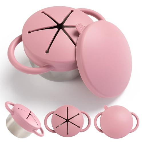 Bufilea pink snack container packed for everyday self-feeding routines.