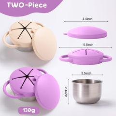Bufilea silicone catcher lid with petal opening enables easy reach during snacks