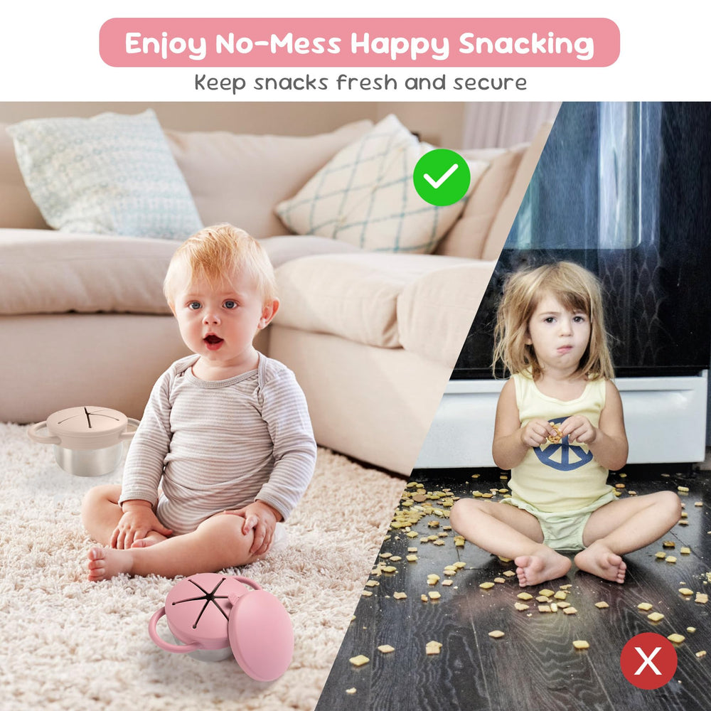 Bufilea stainless steel shell demonstrates durability for toddler snack hours.