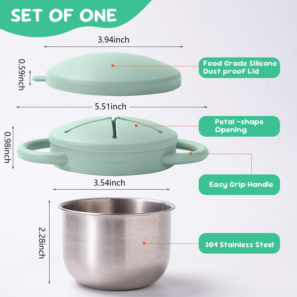 Bufilea spill-proof travel lid keeps snacks secure on car rides and trips.