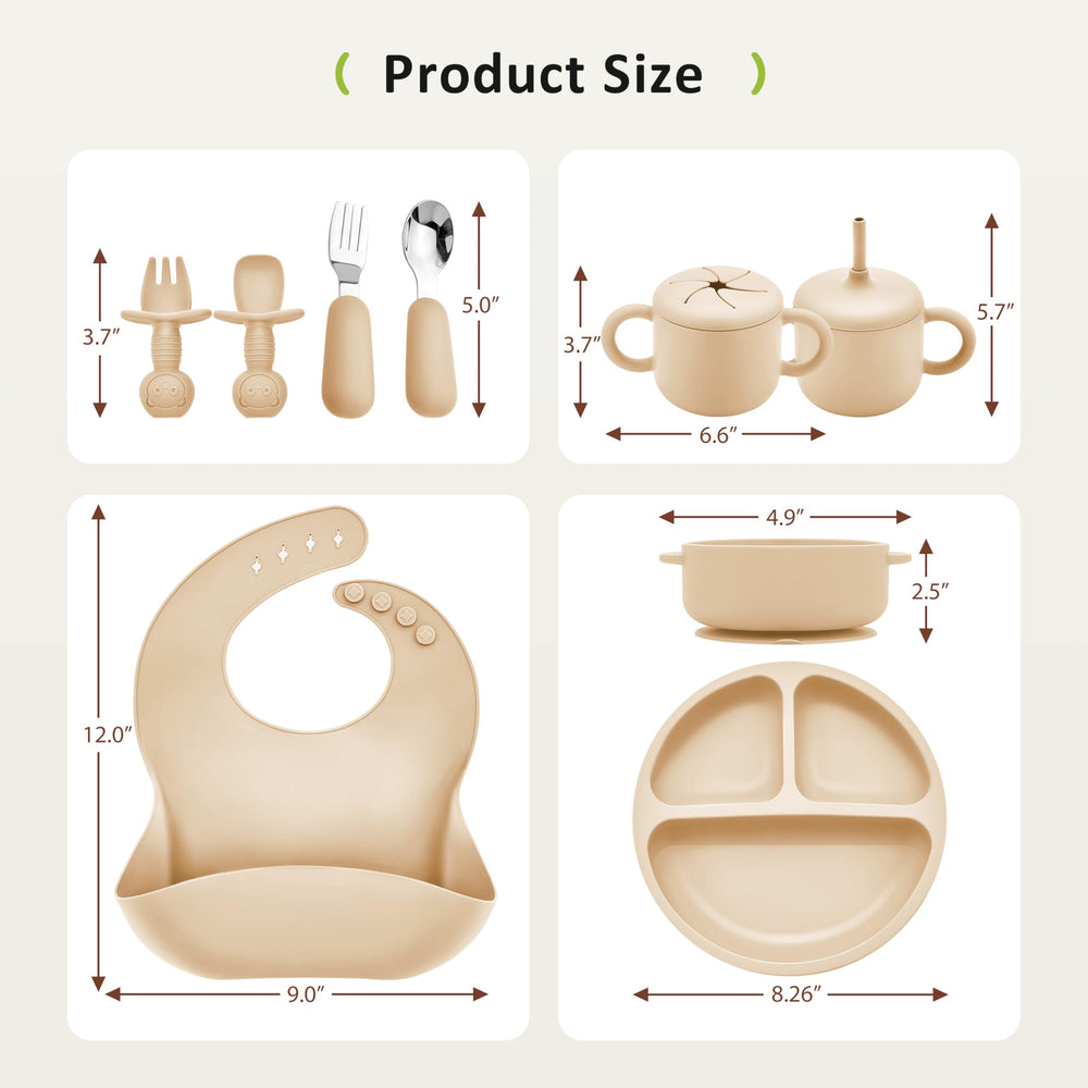 Bufims first-stage silicone spoon and fork set supports early self-feeding.