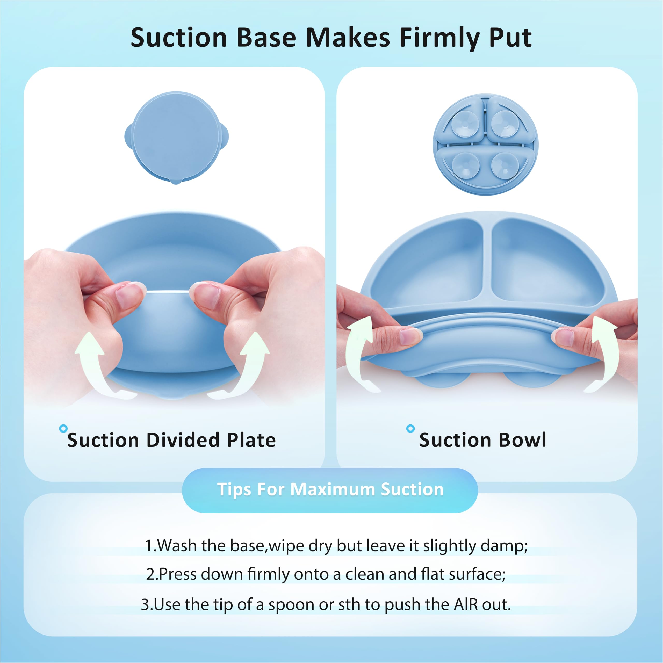 Bufims first-stage silicone spoon and fork support tiny hand coordination.