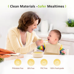 Bufims suction-divided plate on tray showcases organized mealtime.