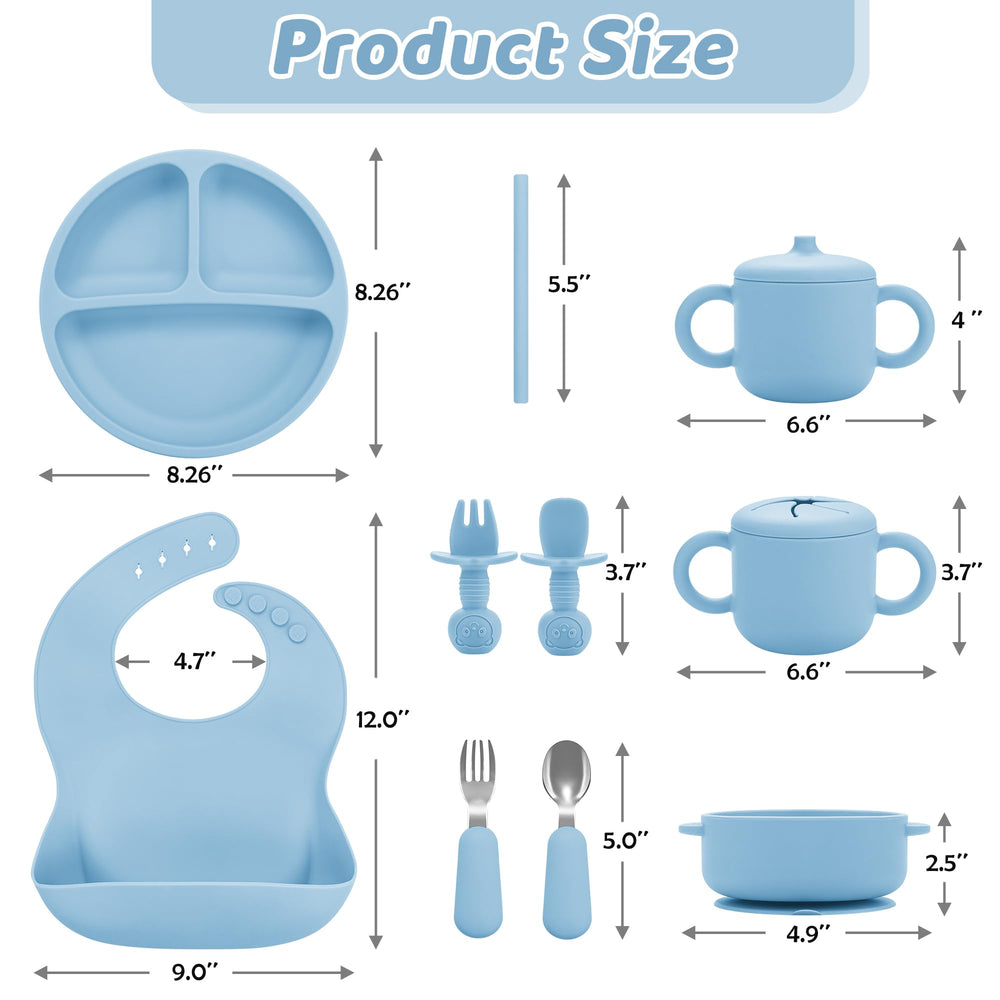 Bufims stainless steel toddler fork and spoon set durability for growing meals.