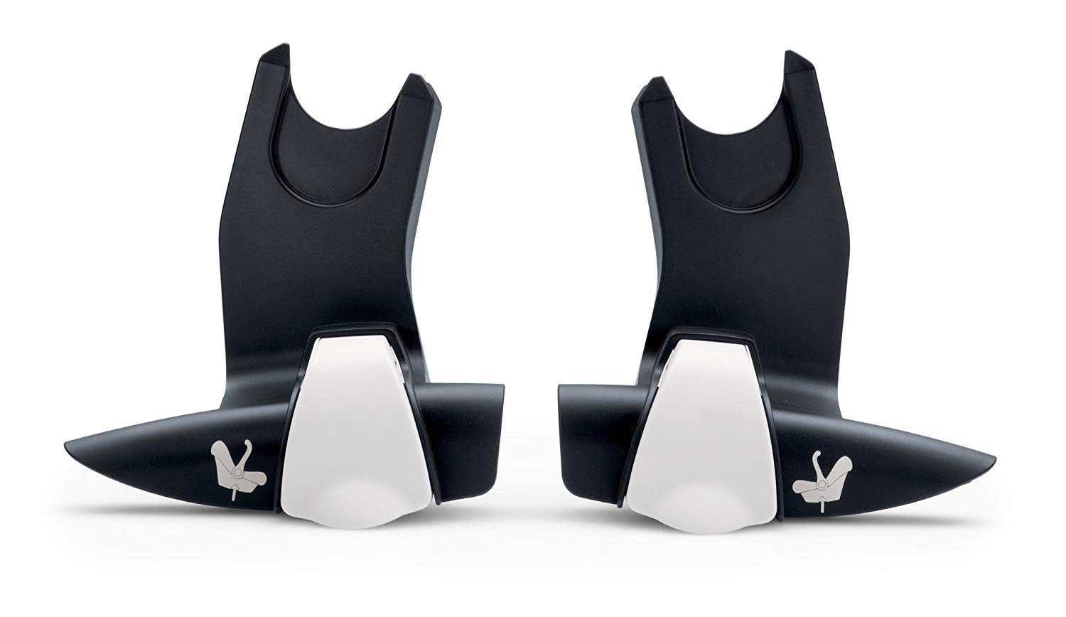 Bugaboo Bee car seat adapter multi-angle view shows quick connect for Maxi-Cosi.