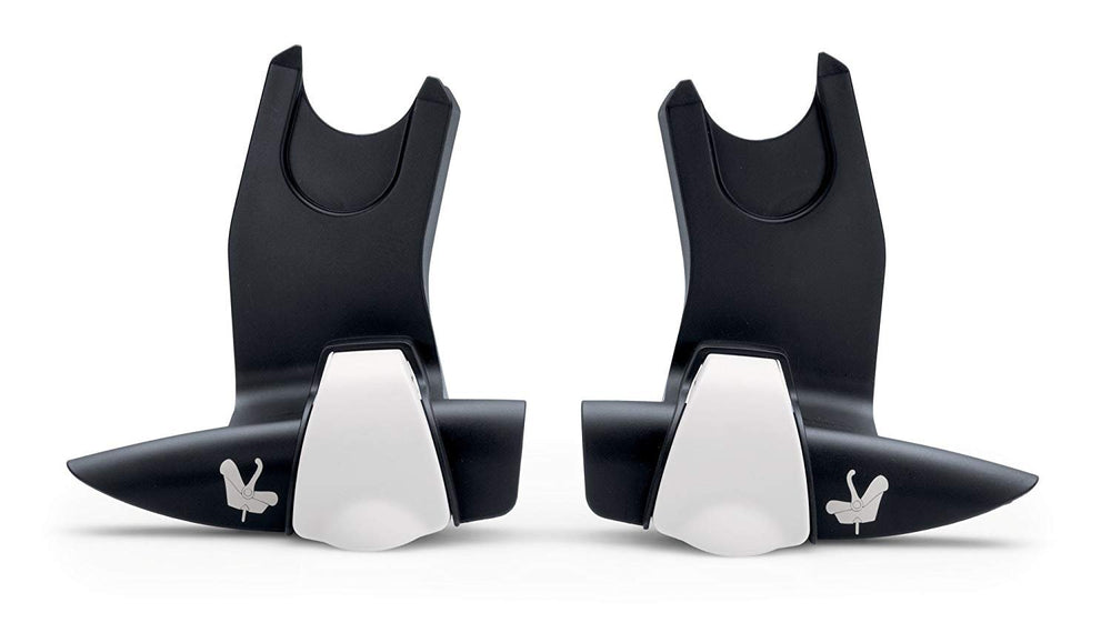 Bugaboo Bee car seat adapter multi-angle view shows quick connect for Maxi-Cosi.