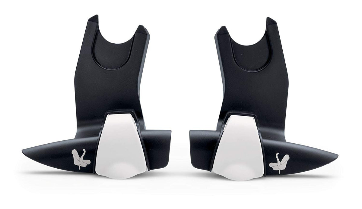 Bugaboo Bee car seat adapter multi-angle view shows quick connect for Maxi-Cosi.