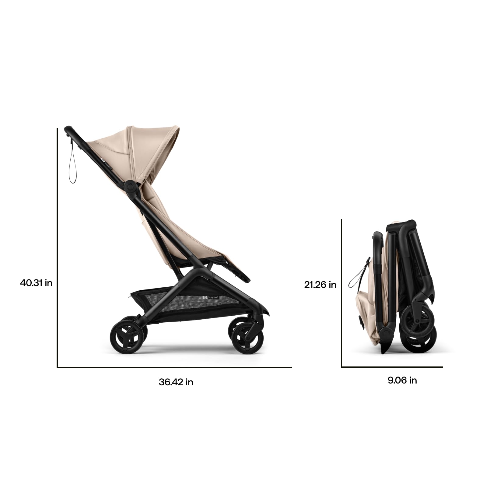 Bugaboo Butterfly 2 IATA-compatible fold enables carry-on travel.