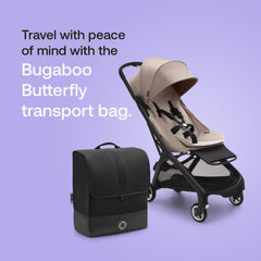 Bugaboo Butterfly transport bag fabric close-up highlights durable, water-repellent material