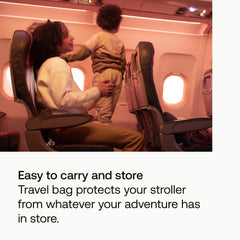 Bugaboo Butterfly transport bag reinforced bottom supports stroller during cargo handling