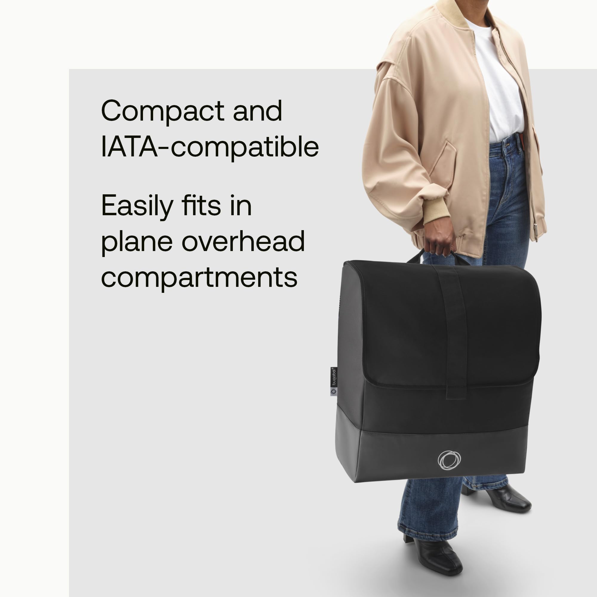 Bugaboo Butterfly transport bag secure zip and Velcro keep contents safe
