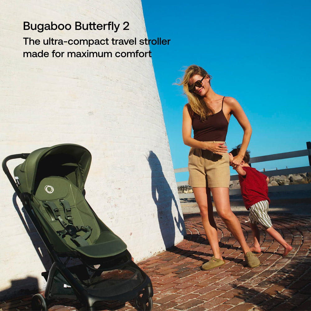 Bugaboo Butterfly 2 large wheels and suspension absorb bumps.
