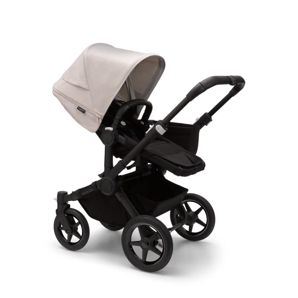 Bugaboo Donkey 5 Mono front view with newborn seat for close family strolling.