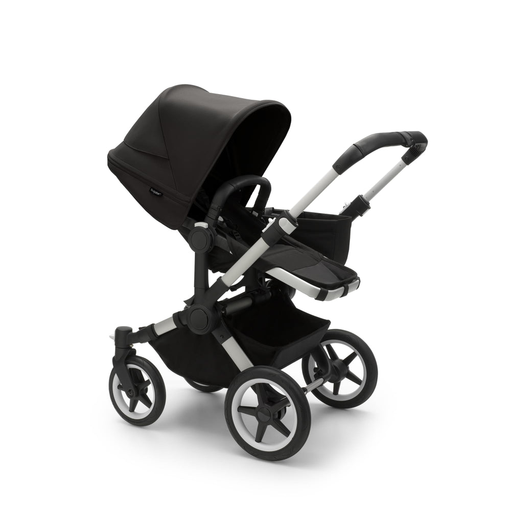 Bugaboo Donkey 5 Mono side view demonstrates slim profile for easy doorway navigation.