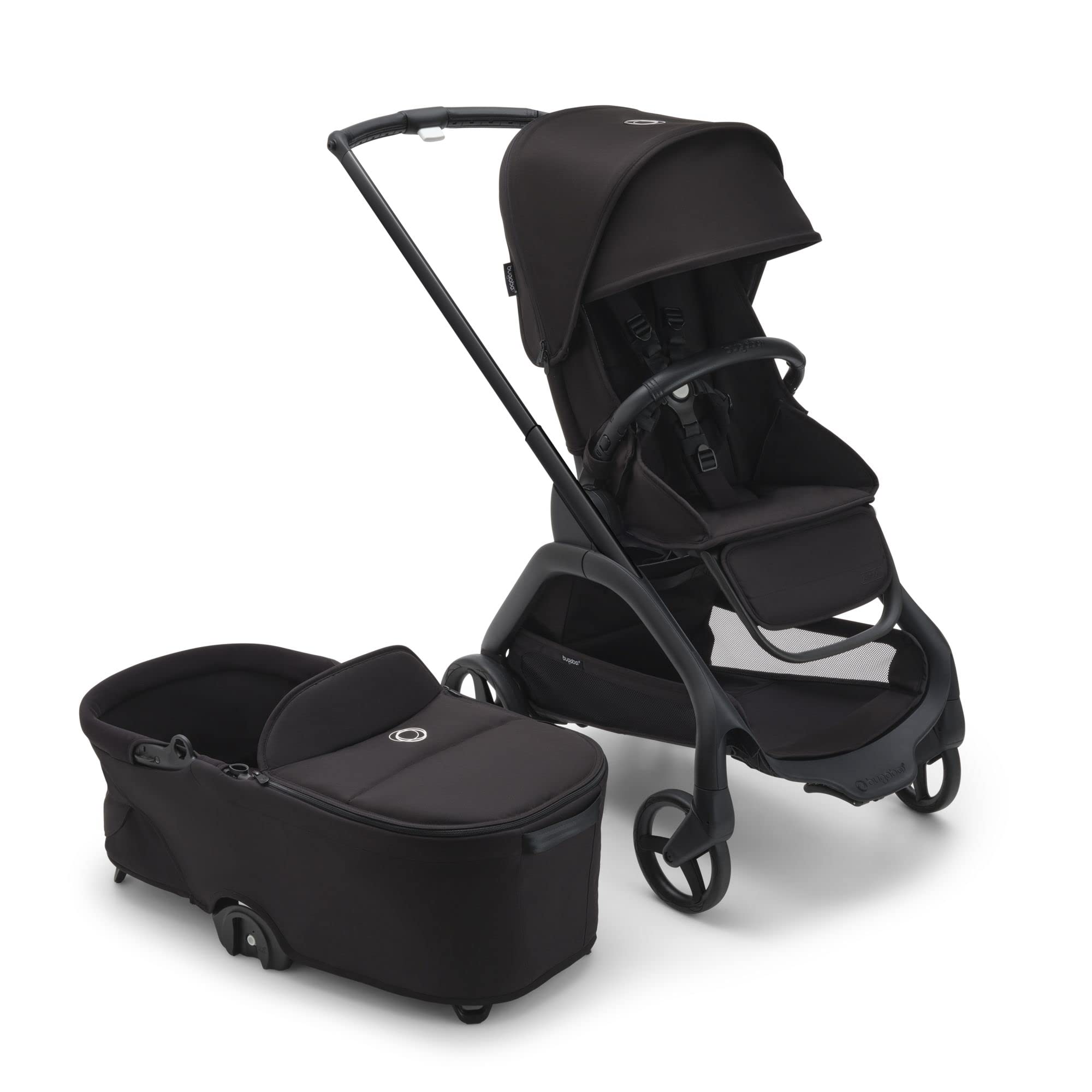 Bugaboo Dragonfly bassinet setup demonstrates a cozy newborn cocoon for naps.
