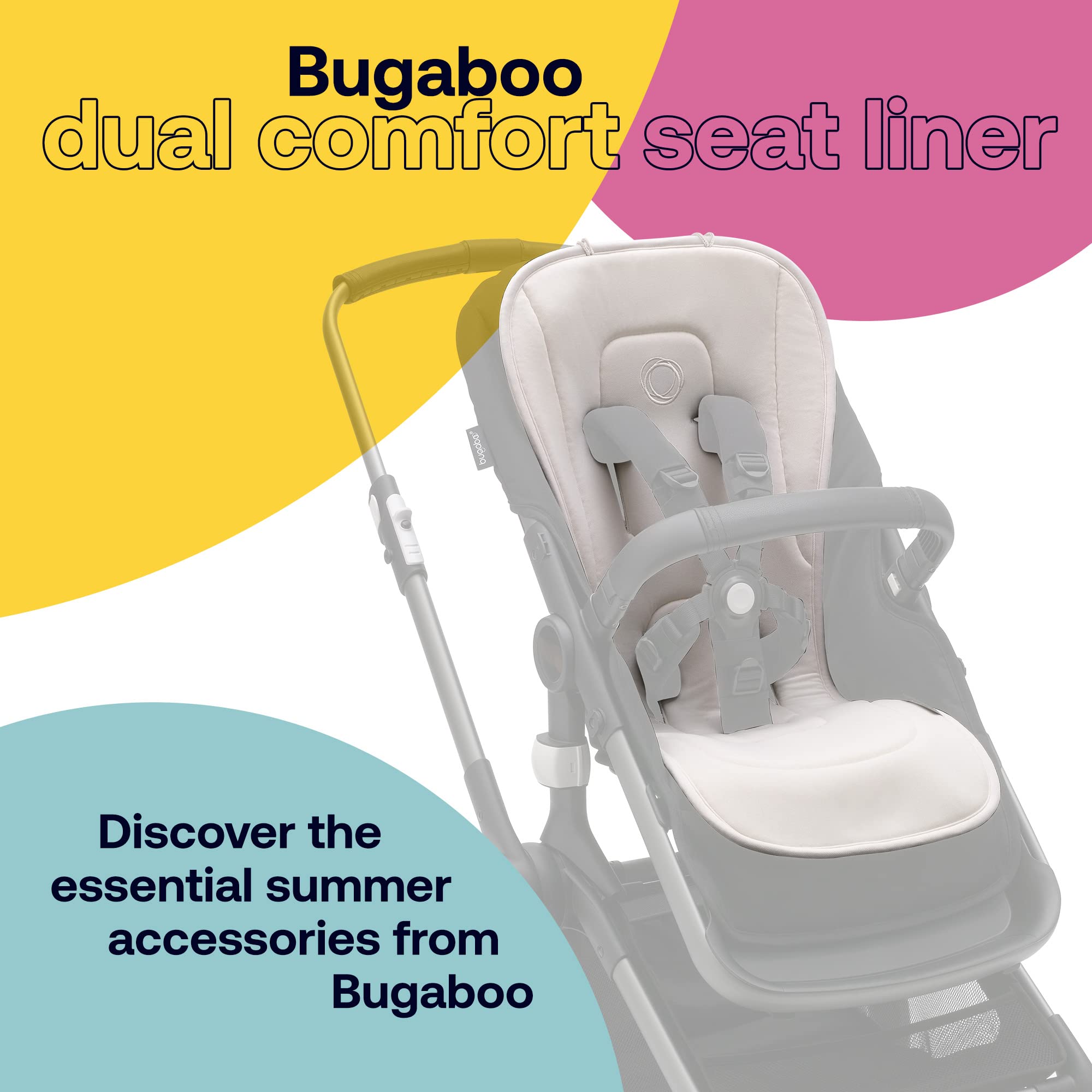 Bugaboo Dual Comfort Seat Liner breathable-3d-mesh-side promotes airflow on hot days.
