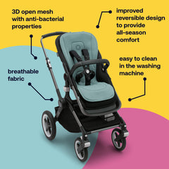 Bugaboo Dual Comfort Seat Liner fabric closeup with soft pique and cooling feel