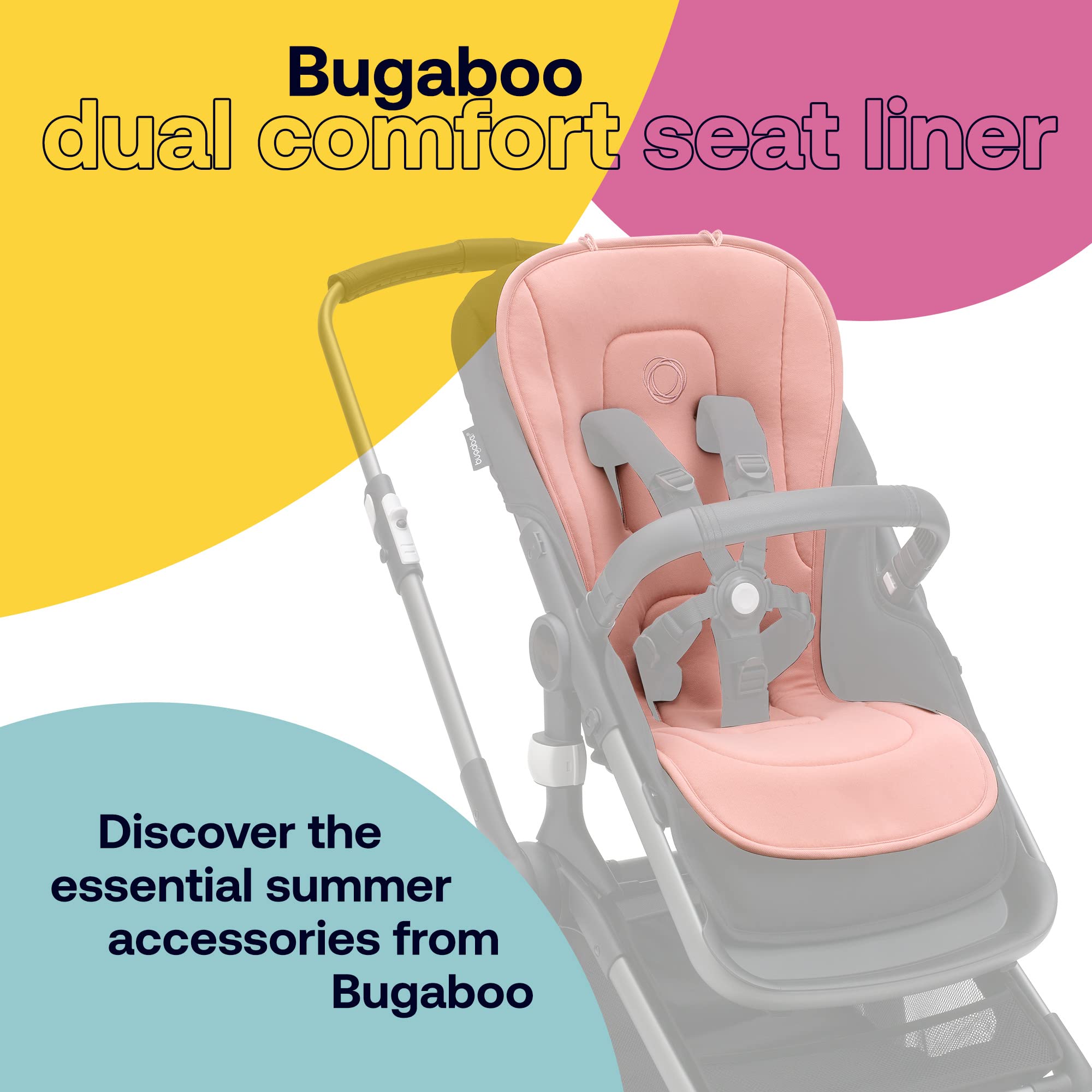 Bugaboo Dual Comfort Seat Liner reverse side showing breathable 3D mesh for warm days