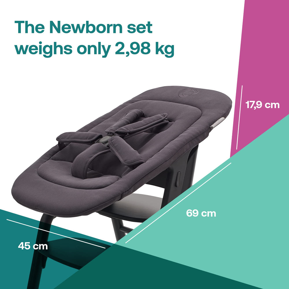 Bugaboo Giraffe newborn set safety-indicator close-up confirms correct installation with red and green signals.