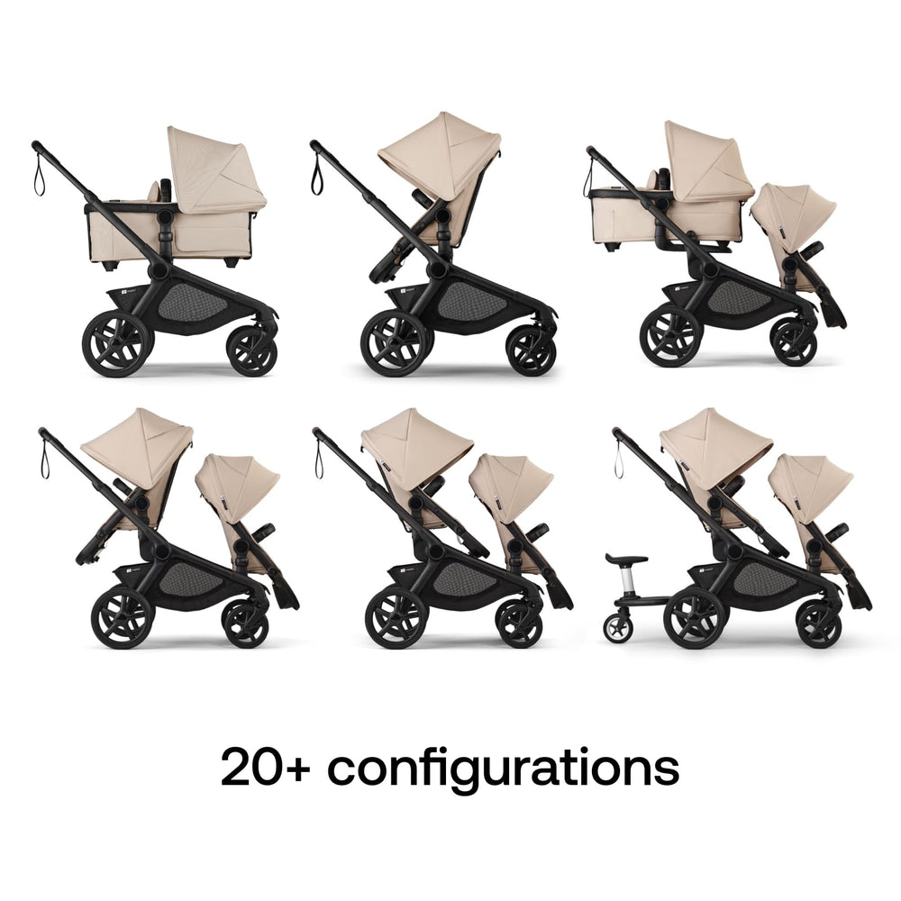 Bugaboo Kangaroo desert taupe tandem seat ideal for infant and toddler seating
