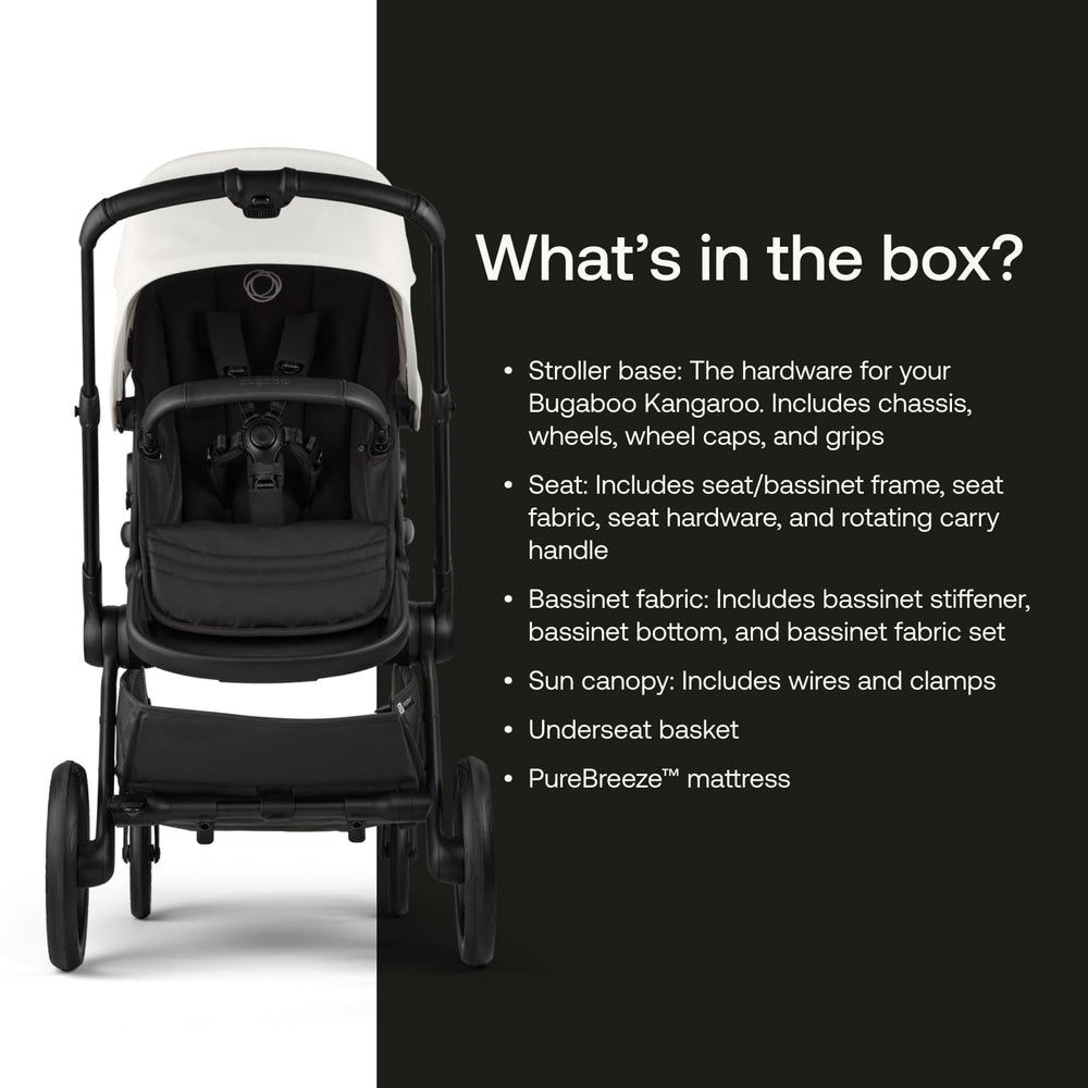 Bugaboo Kangaroo front-wheel suspension cushions uneven surfaces for comfortable rides