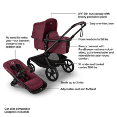 Bugaboo Kangaroo large bassinet supports gentle infant naps on the go.