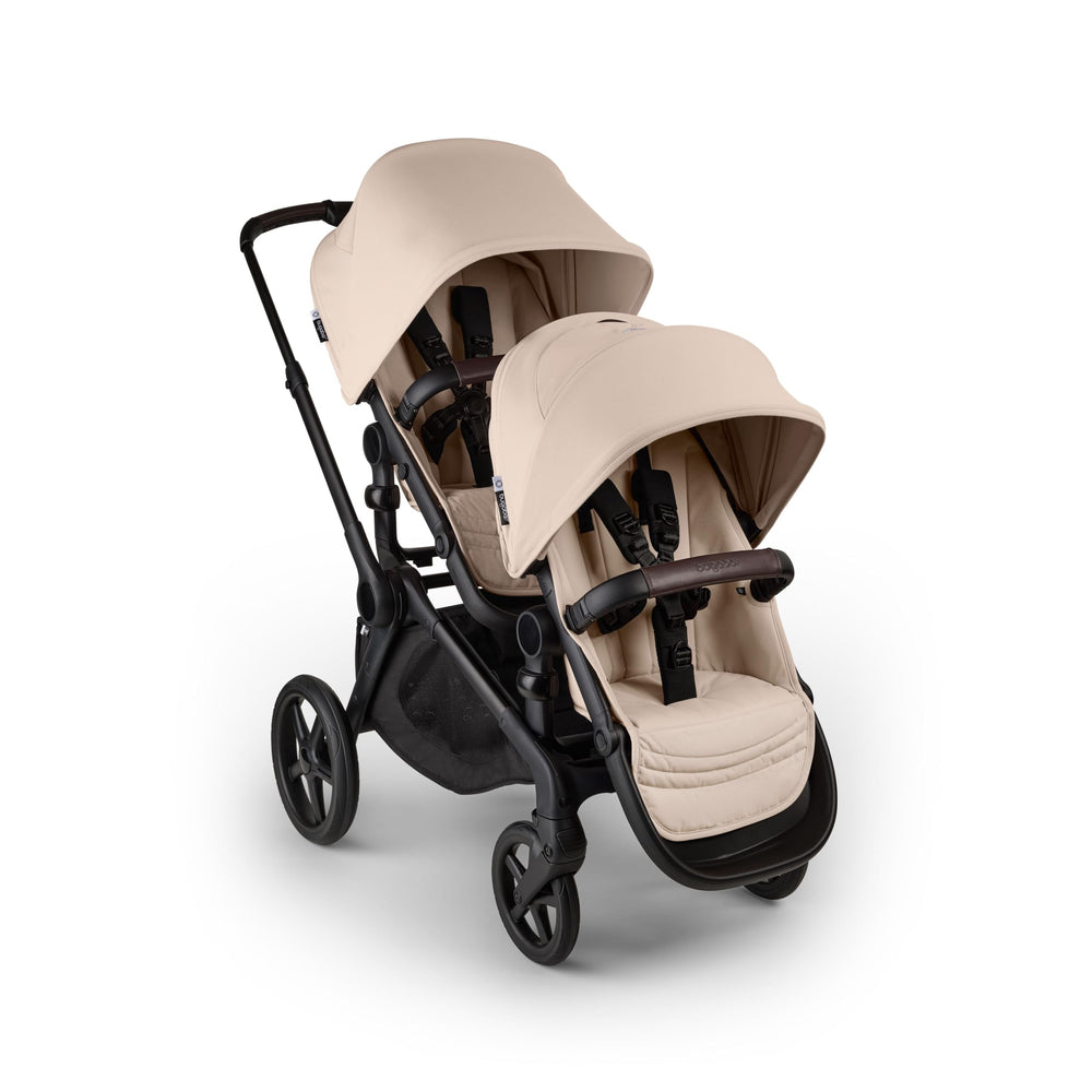 Bugaboo Kangaroo Desert Taupe footrest adjusted for growing toddlers