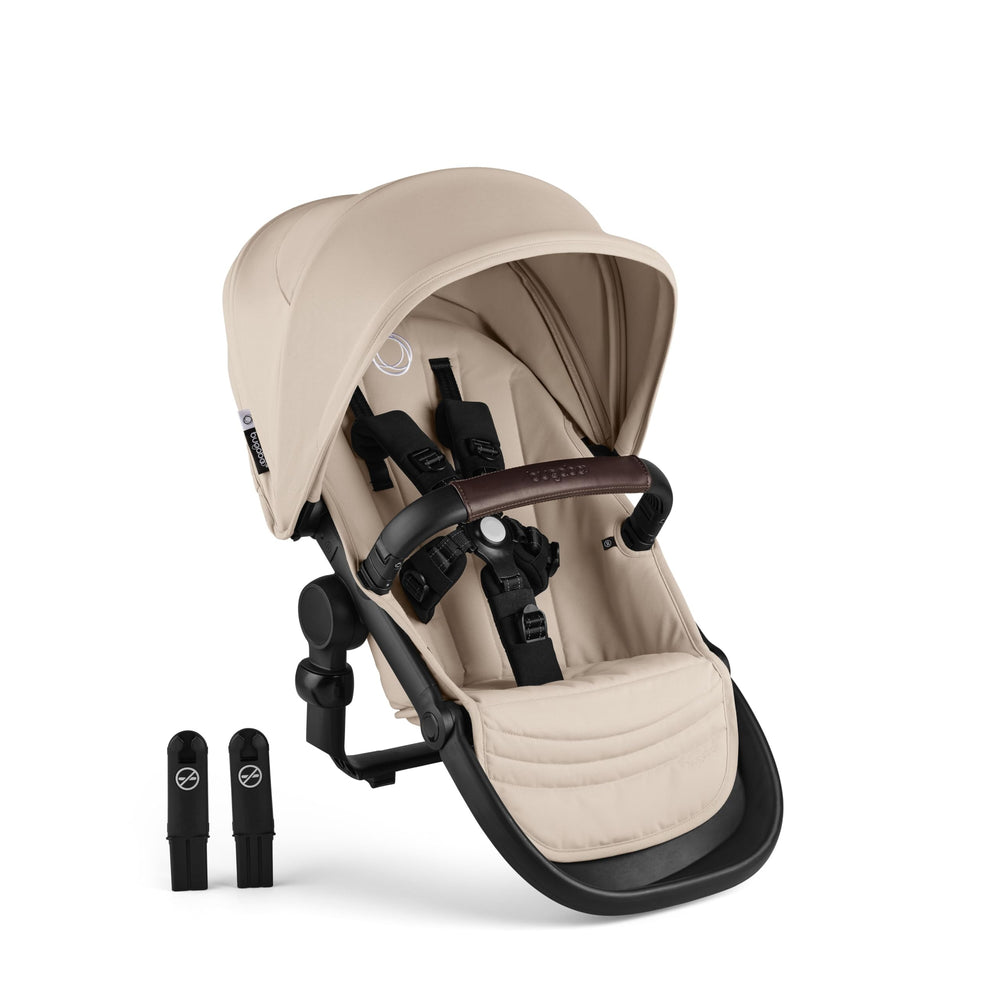 Bugaboo Kangaroo sibling seat side view shows tandem stroller setup for two kids
