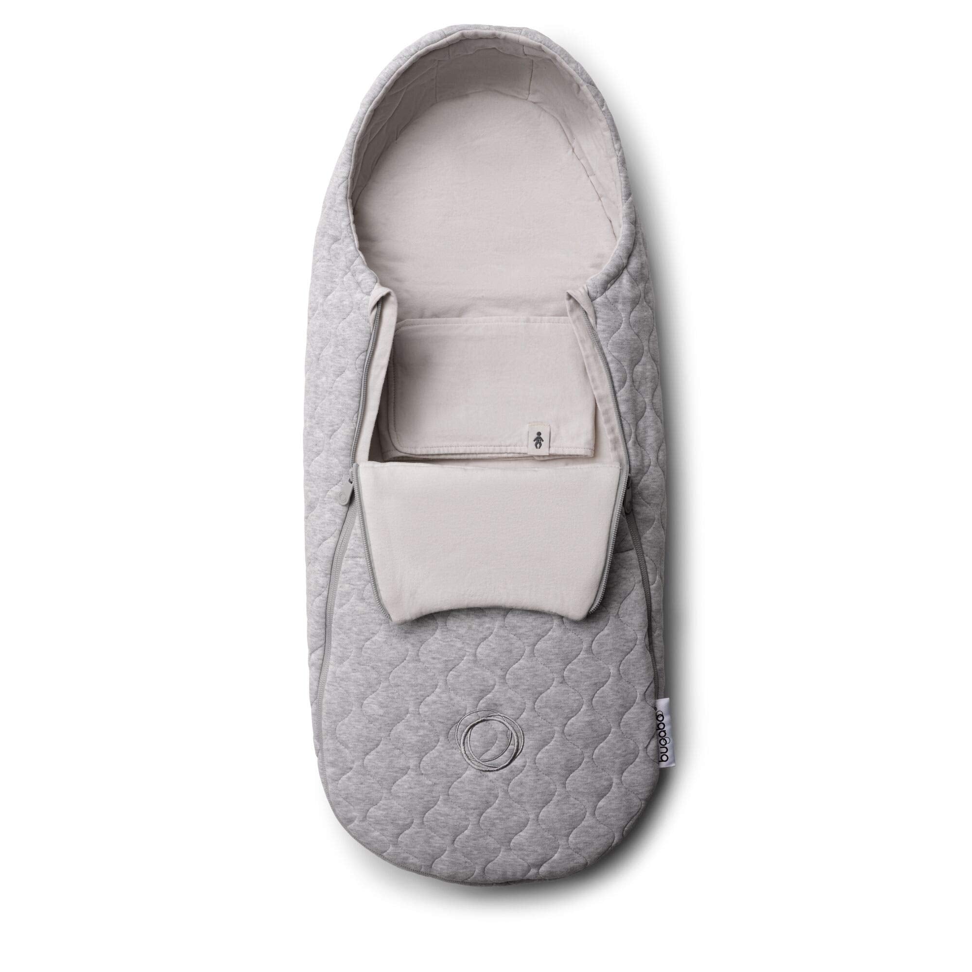 Bugaboo newborn inlay footmuff fabric detail shows soft quilted cotton texture.