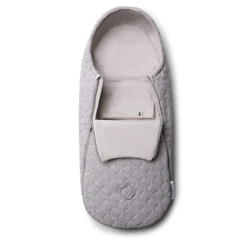 Bugaboo newborn inlay footmuff fabric detail shows soft quilted cotton texture.