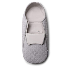 Bugaboo newborn inlay footmuff fabric detail shows soft quilted cotton texture.