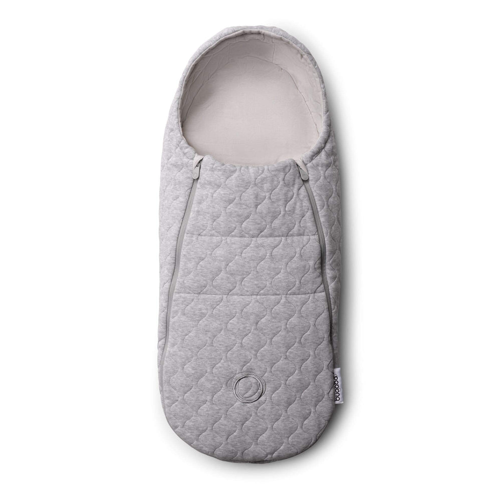Bugaboo newborn inlay footmuff front view keeps baby warm in stroller.